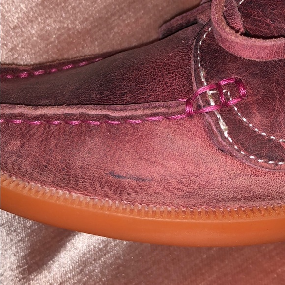 Bed Stu Aunt Bettie Leather Loafers Red Size 8. - Picture 6 of 8